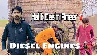 Old black diesel engine beautiful start up with human forese #dieselengine #automobile #enginiring 