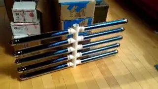 Solar vacuum tubes natural water flow 10-tube array