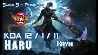 SKT Haru KAYN vs TALIYAH Jungle - Patch 9.2 KR Ranked
