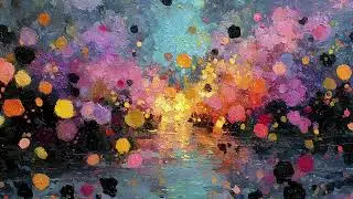 Abstract color explosion oil painting. 1 hour 4K TV Wall Art screensaver.