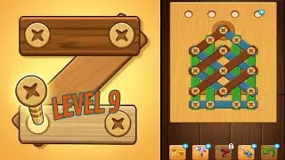 🏅 SCREW PUZZLE: Wood Nut & Bolt 🤪 Level 9 🧩 Gameplay Walkthrough