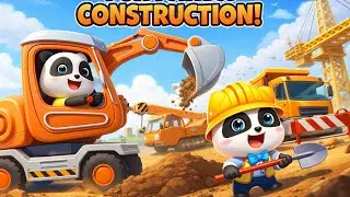 Fun Panda Construction 🚜 | Learn Construction Vehicles for Kids | Baby Panda Game 