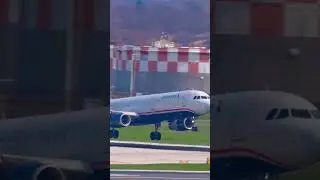 Rare US Airways Heritage Livery American Airlines A321 beautiful crosswind 🛬 #aviation #atc #pilot