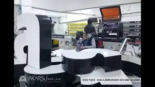 Beyaz Pleksi Siyah Aluminyum Bant Kutu Harf &Ccedil;alışması