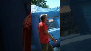 Inflating the vevor inflatable paint booth