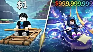 Руп играет в каякинг и серфинг в Roblox.