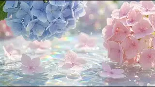 🎵 Relaxing Nature Music | Pastel Hydrangeas on Shimmering Water ✨🌸