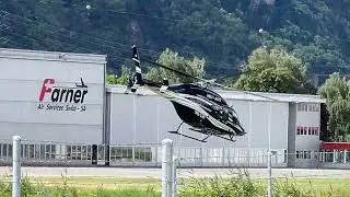 Bell 429 HB-ZAP Heli Alps takeoff Sion airport Valais Switzerland 25.07.2025