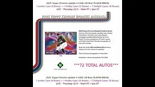 2025 Topps Chrome Update Baseball 5 Case (Jumbo/Hobby/3 Delight) Player Break #2 - 12/11/25