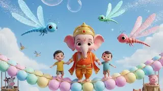 Ganpati Bappa Morya & DragonFly ཐི༏ཋྀ,गणपति बप्पा मोरया,Ganesh Chaturthi Special Hindi Nursery Rhyme