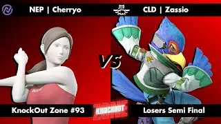 KnockOut Zone #93 - SSBU Losers Semi Final - Cherryo (Wii Fit Trainer) vs Zassio (Falco)