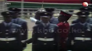 HE Daniel Moi inspects guard of honour #HappyMoiDay