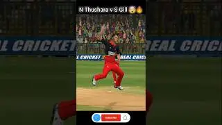 N Thushara v S Gill 😍💥 rcpl24 #RCBvMI #realcricket22newupdatetoday #shorts