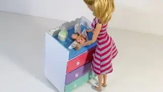 Cômoda com Trocador para Bebê da Barbie DIY (papelão)