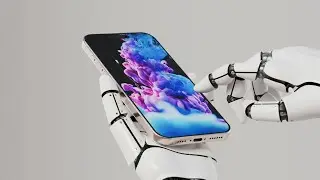 Robot Hand Holding Phone Mockup - After Effects Template