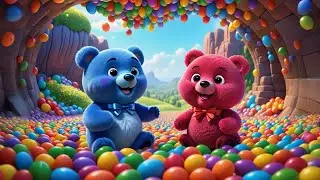 Four Candy Bears Bounce Down the Street | Sweet and Fun Song for Kids | Nursery Rhymes and Learning