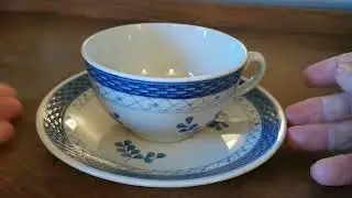 Royal Copenhagen's Aluminia Faience (Denmark)Blue and White China Teacup