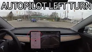Autopilot Left Turn Through Multiple Intersections!