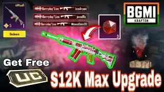 Free Redeem S12K Skin in BGMI! Max Upgrade Without UC | New Update Redeem Mithic Forge