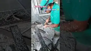 cladding door 🚪 in saudi work ✨️ #welding #youtube #shortsfeed #youtubeshorts #cladding #door