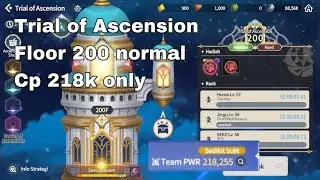 Trial of Ascension Fl. 200 normal (CP 218k only) - Summoners War Chronicles