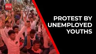 Hundreds of unemployed youths stage protest at Shaheed Smarak in Jaipur over four separate demands