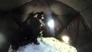 ION Ice Auger Drilling In Shack