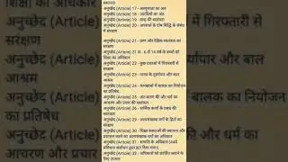 Articles of Indian Constitution quick revision