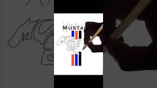 Mustang car logo Drawing #automobile #mustang  #drawing #draw #shorts #logo