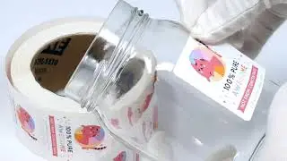 square roll labels rounded corners on white film bopp