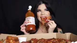Dominos PIZZA/ HOT WINGS MUKBANG