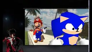 Alucard Reacts to Mario VS Sonic Prank Battle - A birthday request!