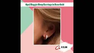 Opal Huggie Hoop Earrings in Rose Gold