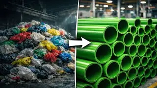 Incredible! How Dirty Plastic Bags Become Strong Green Pipes