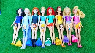 Disney Princesses vs Kuromi & Hello Kitty bag unboxing Satisfying ASMR DIY doll dress Miniature