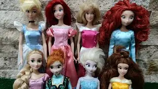ASMR Most Popular Disney Princess Mattel Dolls   lots of colorful rainbow Dresses   unpacking toys