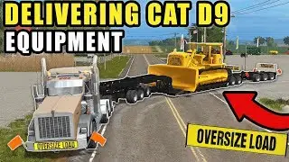 HEAVY HAULING CAT D9 DOZER W/ OUR NEW TRUCKING COMPANY! FIRST JOB | FARMING SIMULATOR 2017