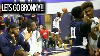 Bronny James GETS PUSHED In Front Of LEBRON! Responds With A NASTY DUNK!