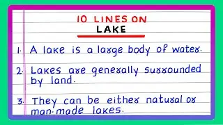 Few Lines on Lake | 10 Lines on Lake | Lakes