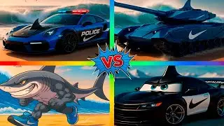 TRALALELO POLICE CAR 🆚 TANK 🆚 ANIME 🆚 ORCALERO MCQUEEN - Tiles Hop EDM Rush!