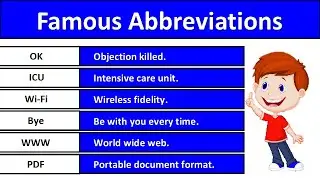 Top 50 Famous Abbreviations | Acronyms | Abbreviations in English | Abbreviations | Shortcut Words
