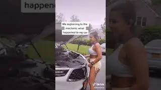 girl explaining to mechanic