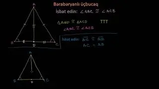 Bərabəryanlı üçbucağın bərabər tərəfləri və oturacağa bitişik bucaqları