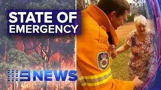 Dramatic escape as hellish fire descends on NSW town | Nine News Australia