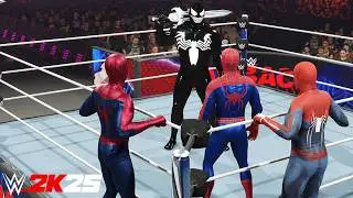 Веном против всех трёх Человеков-пауков | Матч с гандикапом - WWE 2K25 PS5 [4K]