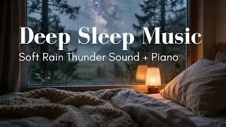 Relaxing Piano + Rain Sounds & Gentle Thunder | Soothing Sleep Music for Insomnia Relief