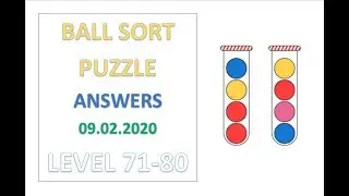 Ball Sort Puzzle Answers Level 71 72 73 74 75 76 77 78 79 80 Solutions Walkthrough