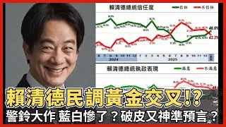 破皮又神準預言！賴清德民調到達黃金交叉！！警鈴大作 藍白慘了！