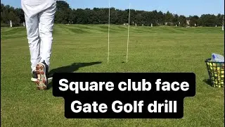 Gate drill for club face control: golf drill to hit draws
