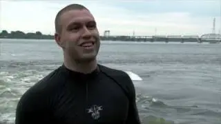 Surfing the St. Lawrence River in Montr&eacute;al - Qu&eacute;bec, Canada